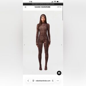 Naked Wardrobe Brown Leopard Jumpsuit